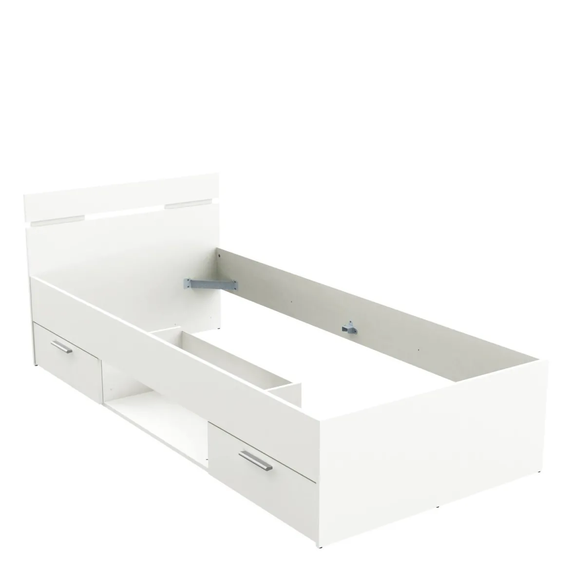 Letto singolo economico bianco opaco 94x204cm adatto per materasso 200x90 cm - Zone