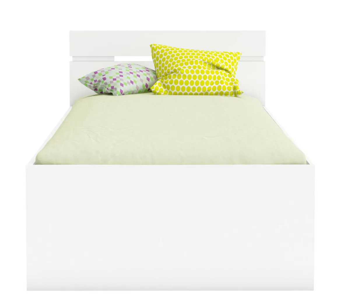 Letto singolo economico bianco opaco 94x204cm adatto per materasso 200x90 cm - Zone