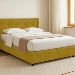 Letto Singolo Giallo Ocra Sfoderabile Contenitore, Dimensione Materasso 90x190 cm - Fiumalbo