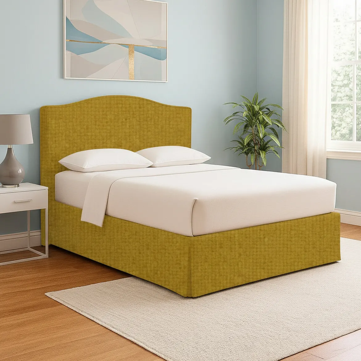 Letto Singolo Giallo Ocra Sfoderabile Contenitore, Dimensione Materasso 90x200 cm - Copparo
