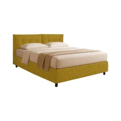 Letto Singolo Giallo Ocra Sfoderabile Contenitore, Dimensione Materasso 90x200 cm - Nocara
