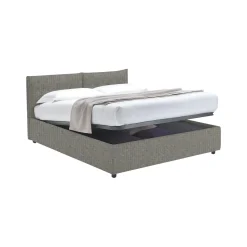 Letto Singolo Grigio Cenere Sfoderabile Contenitore, Dimensione Materasso 90x200 cm - Oncino
