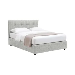 Letto Singolo Grigio Chiaro Sfoderabile Contenitore, Dimensione Materasso 90x190 cm - Fiumalbo