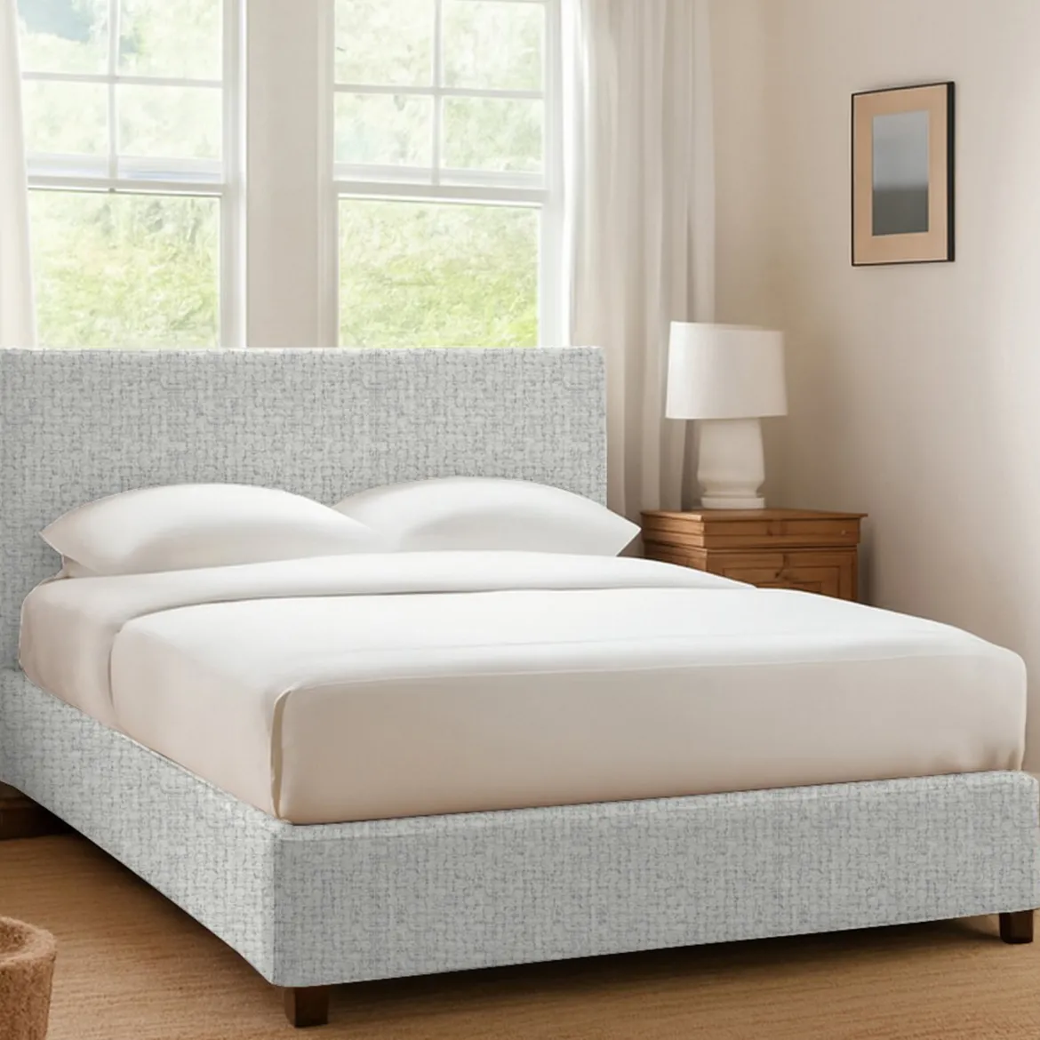 Letto Singolo Grigio Chiaro Sfoderabile Contenitore, Dimensione Materasso 90x190 cm - Ripi