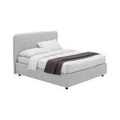 Letto Singolo Grigio Chiaro Sfoderabile Contenitore, Dimensione Materasso 90x200 cm - Serrone