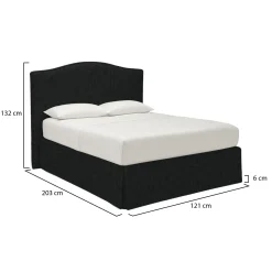Letto Singolo Grigio Scuro Sfoderabile Contenitore, Dimensione Materasso 90x190 cm - Orvieto