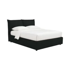 Letto Singolo Grigio Scuro Sfoderabile Contenitore, Dimensione Materasso 90x190 cm - Rosora