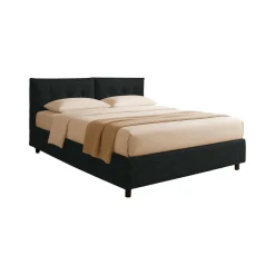 Letto Singolo Grigio Scuro Sfoderabile Contenitore, Dimensione Materasso 90x190 cm - Stazzano