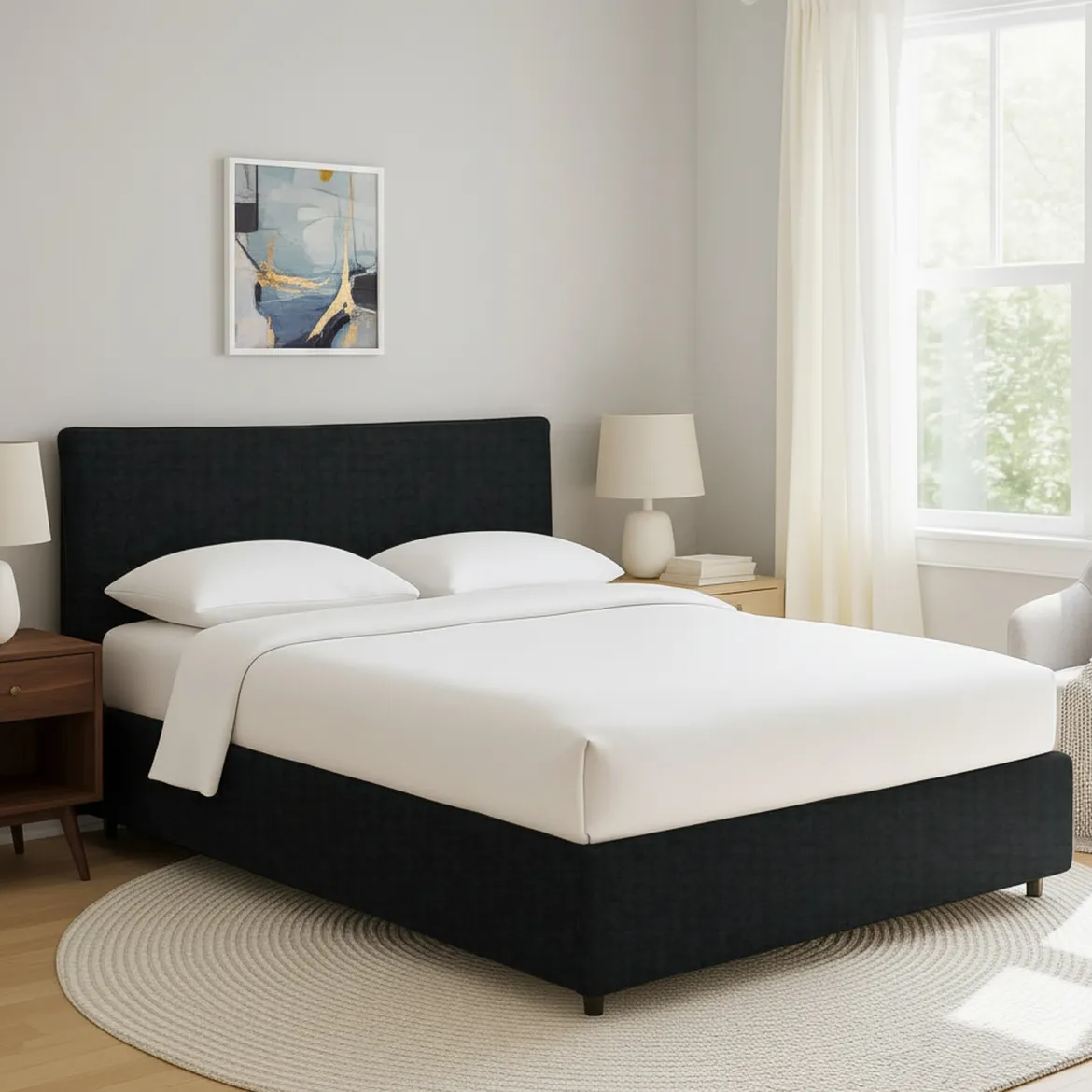 Letto Singolo Grigio Scuro Sfoderabile Contenitore, Dimensione Materasso 90x200 cm - Carbone