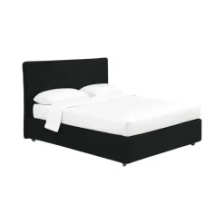 Letto Singolo Grigio Scuro Sfoderabile Contenitore, Dimensione Materasso 90x200 cm - Carbone