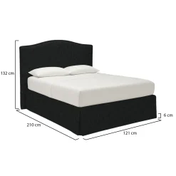 Letto Singolo Grigio Scuro Sfoderabile Contenitore, Dimensione Materasso 90x200 cm - Copparo