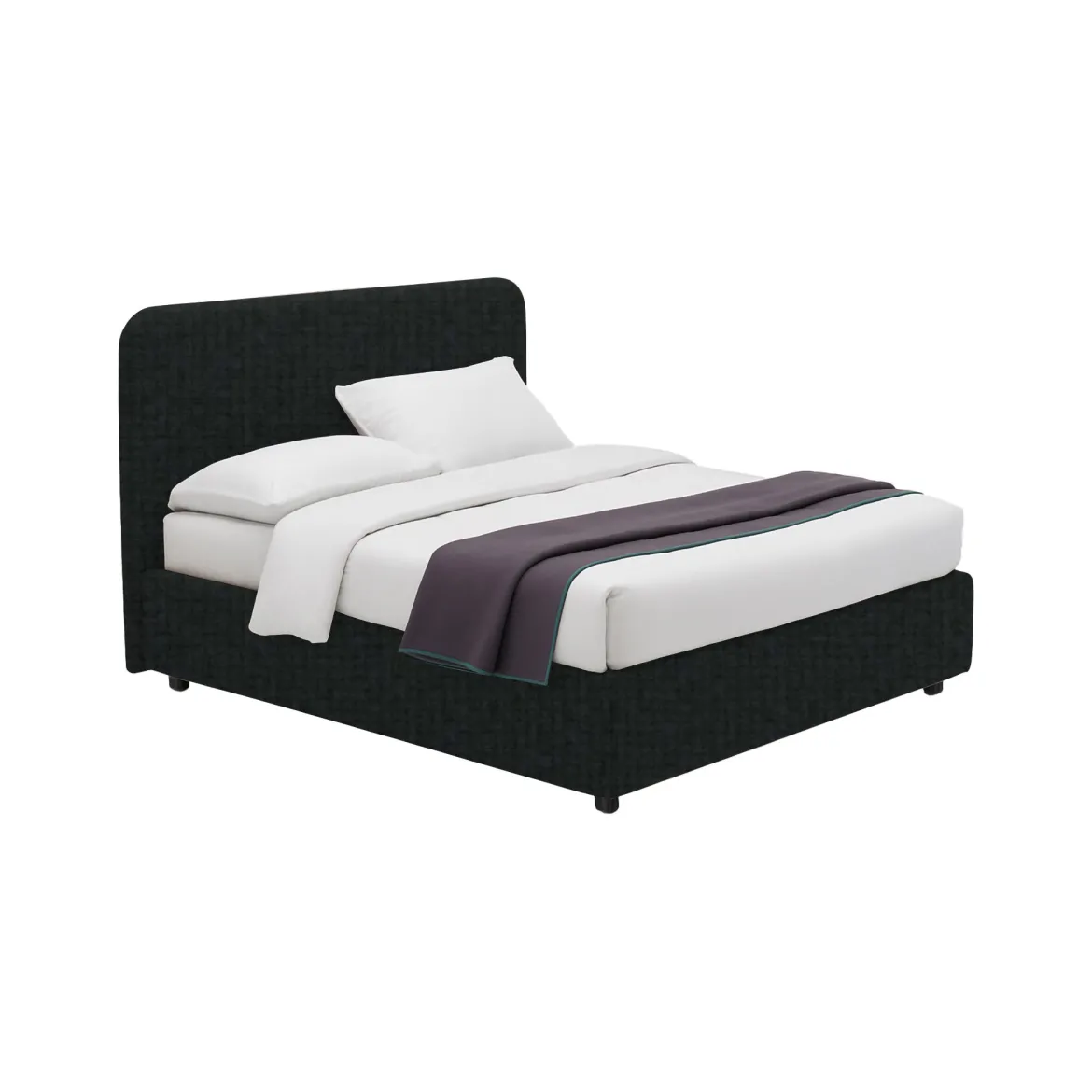 Letto Singolo Grigio Scuro Sfoderabile Contenitore, Dimensione Materasso 90x200 cm - Serrone