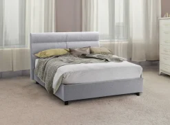 Letto Singolo Grigio Sfoderabile Contenitore, Dimensione Materasso 80x190 cm Made in Italy - Brez