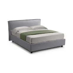 Letto Singolo Grigio Sfoderabile Contenitore, Dimensione Materasso 90x190 cm - Fiumalbo