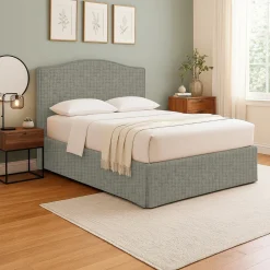 Letto Singolo Grigio Sfoderabile Contenitore, Dimensione Materasso 90x190 cm - Quisquina
