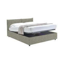 Letto Singolo Grigio Sfoderabile Contenitore, Dimensione Materasso 90x200 cm - Oncino