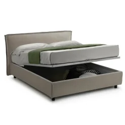 Letto Singolo Grigio Tortora Materasso Incluso Sfoderabile, Contenitore Made in Italy - Atrelmo