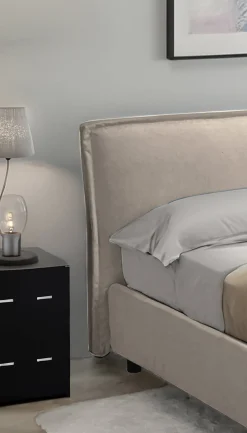 Letto Singolo Grigio Tortora Materasso Incluso Sfoderabile, Contenitore Made in Italy - Atrelmo