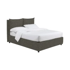Letto Singolo Grigio Tortora Sfoderabile Contenitore, Dimensione Materasso 90x190 cm - Ripi