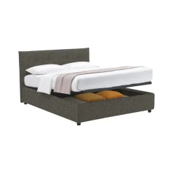Letto Singolo Grigio Tortora Sfoderabile Contenitore, Dimensione Materasso 90x200 cm - Copparo