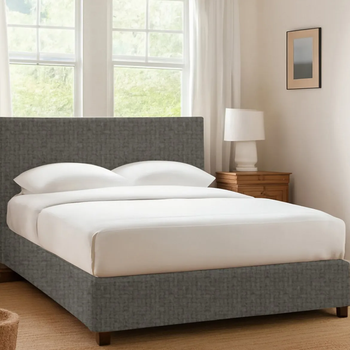 Letto Singolo Grigio Tortora Sfoderabile Contenitore, Dimensione Materasso 90x200 cm - Maccagno