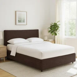 Letto Singolo Marrone Sfoderabile Contenitore, Dimensione Materasso 90x200 cm - Carbone