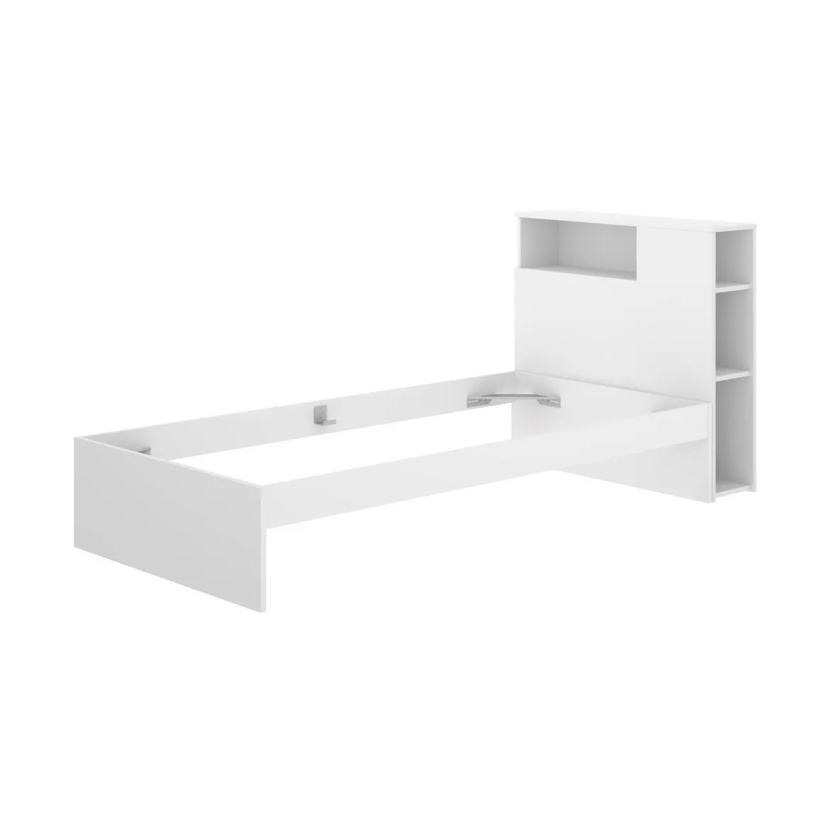Letto singolo moderno bianco e rovere 194x146cm adatto per materasso 90x190 cm - Guillermo