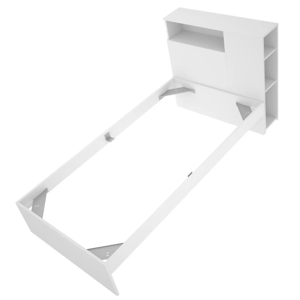 Letto singolo moderno bianco e rovere 194x146cm adatto per materasso 90x190 cm - Guillermo