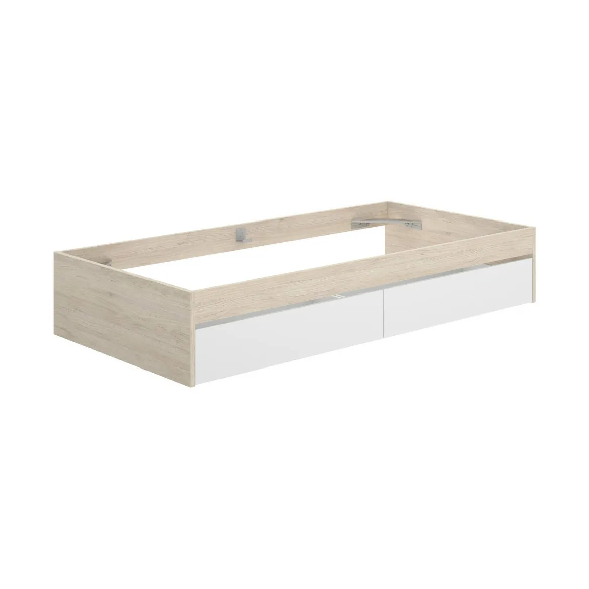 Letto singolo moderno rovere e bianco 194x95cm adatto per materasso 90x190 cm - Neki
