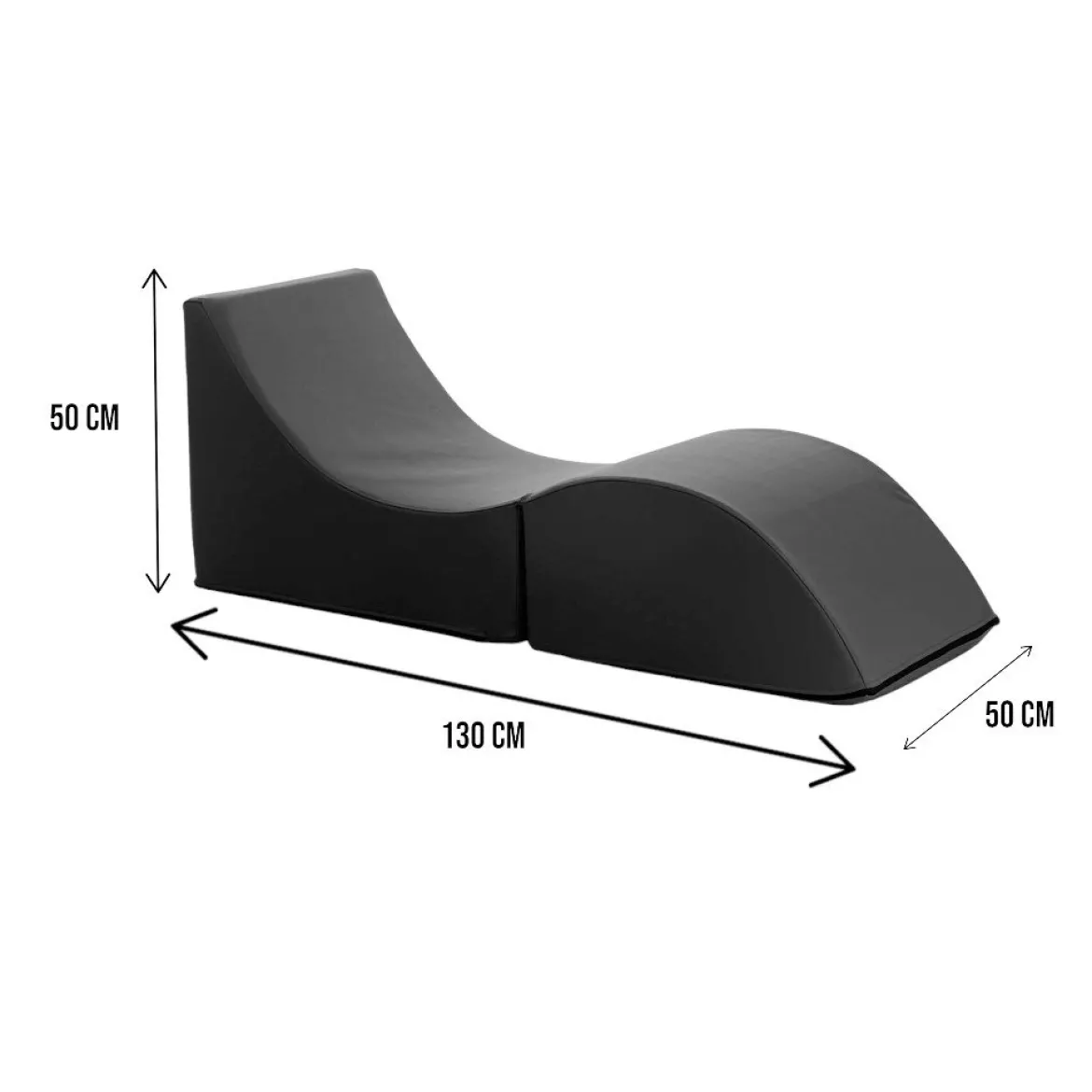 Letto singolo pieghevole design 130x50cm nero - Arbil