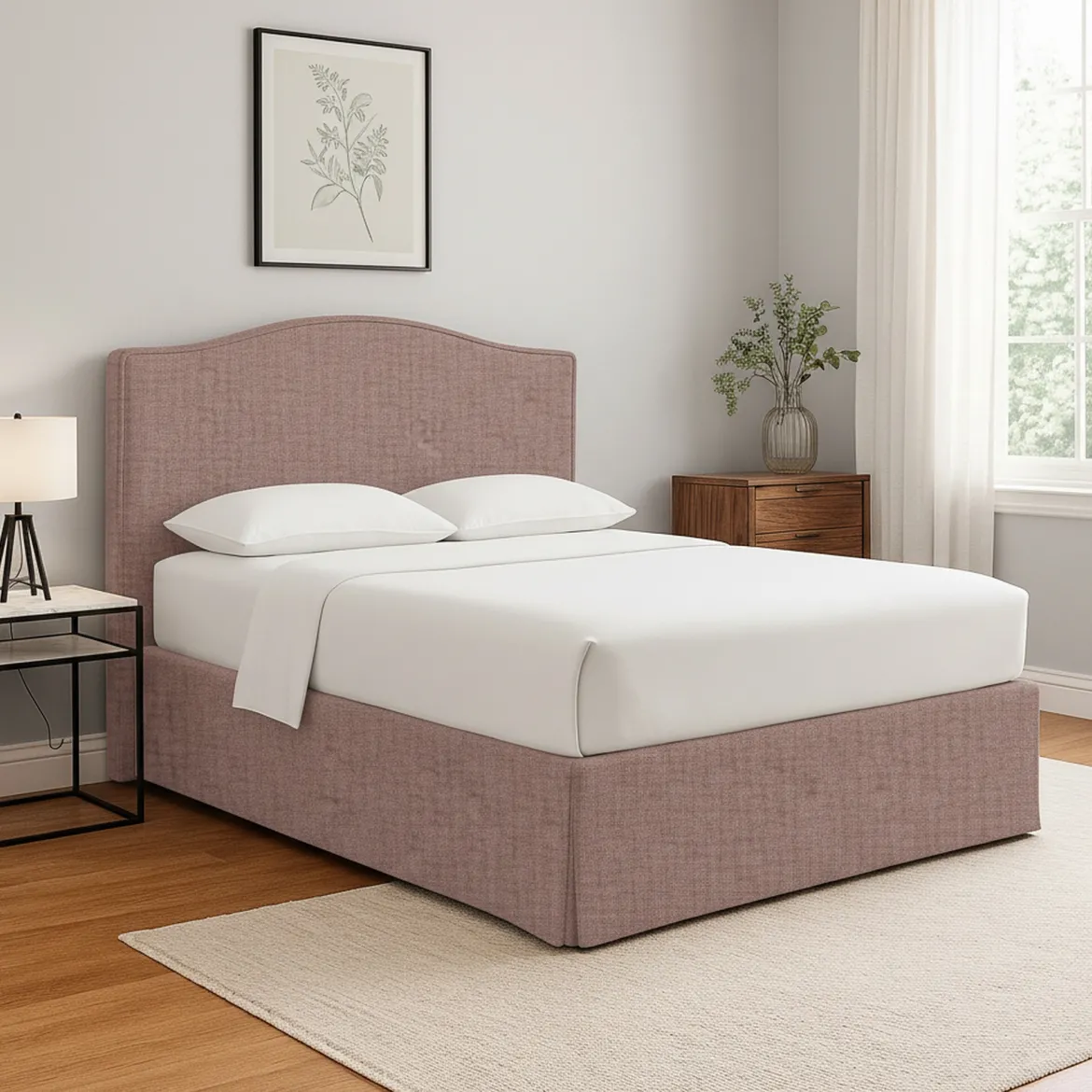 Letto Singolo Rosa Antico Sfoderabile Contenitore, Dimensione Materasso 90x190 cm - Quisquina