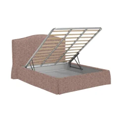 Letto Singolo Rosa Antico Sfoderabile Contenitore, Dimensione Materasso 90x190 cm - Quisquina