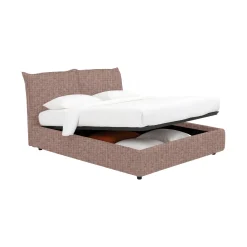 Letto Singolo Rosa Antico Sfoderabile Contenitore, Dimensione Materasso 90x190 cm - Rosora