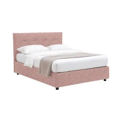 Letto Singolo Rosa Sfoderabile Contenitore, Dimensione Materasso 90x190 cm - Fiumalbo