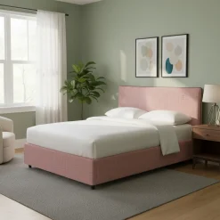 Letto Singolo Rosa Sfoderabile Contenitore, Dimensione Materasso 90x200 cm - Carbone