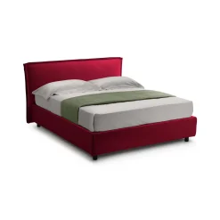 Letto Singolo Rosso Sfoderabile Contenitore, Dimensione Materasso 80x200 cm Made in Italy - Bruino