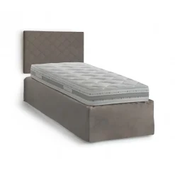 Letto singolo tortora 80x190cm materasso incluso - Ascra