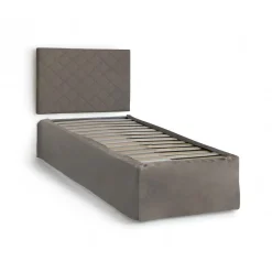 Letto singolo tortora 5x90cm rete inclusa - Accu