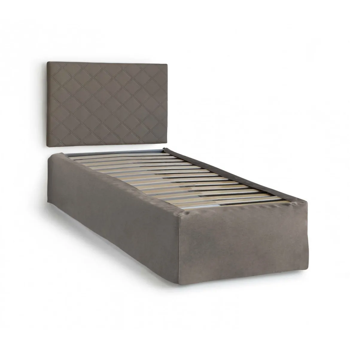 Letto singolo tortora 5x90cm rete inclusa - Accu