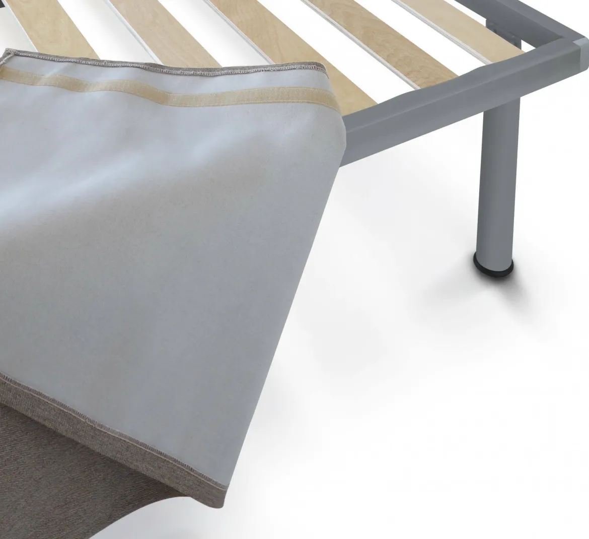 Letto singolo tortora 5x90cm rete inclusa - Accu