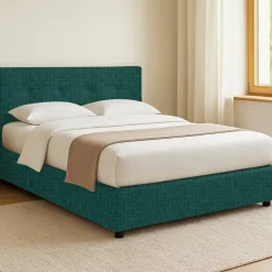 Letto Singolo Verde Petrolio Sfoderabile Contenitore, Dimensione Materasso 90x190 cm - Fiumalbo