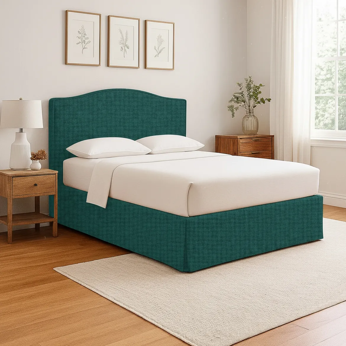 Letto Singolo Verde Petrolio Sfoderabile Contenitore, Dimensione Materasso 90x190 cm - Quisquina