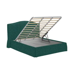 Letto Singolo Verde Petrolio Sfoderabile Contenitore, Dimensione Materasso 90x190 cm - Quisquina