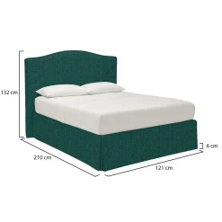 Letto Singolo Verde Petrolio Sfoderabile Contenitore, Dimensione Materasso 90x200 cm - Iudica