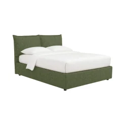 Letto Singolo Verde Sfoderabile Contenitore, Dimensione Materasso 90x200 cm - Lapedona