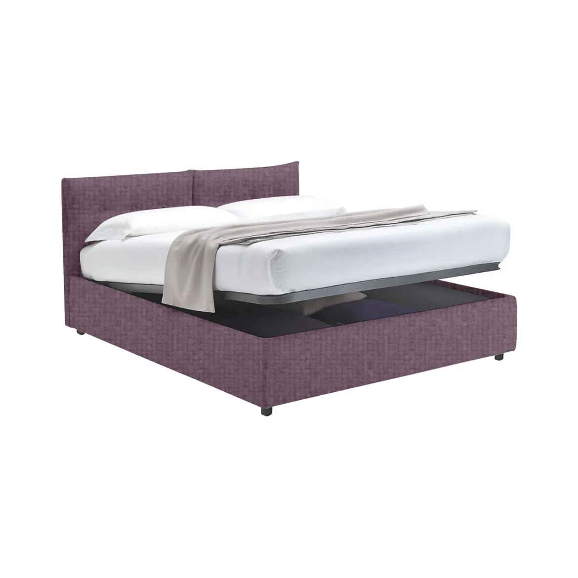 Letto Singolo Viola Lilla Sfoderabile Contenitore, Dimensione Materasso 90x200 cm - Nocara