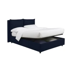 Letto Singolo Viola Scuro Sfoderabile Contenitore, Dimensione Materasso 90x190 cm - Ripi