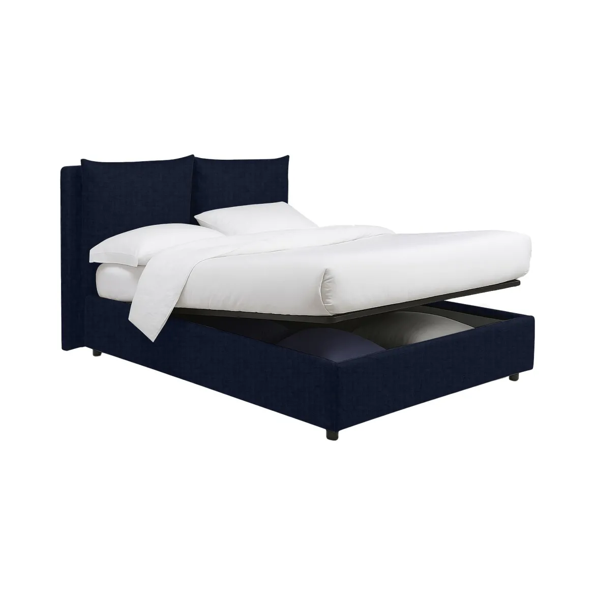 Letto Singolo Viola Scuro Sfoderabile Contenitore, Dimensione Materasso 90x190 cm - Ripi