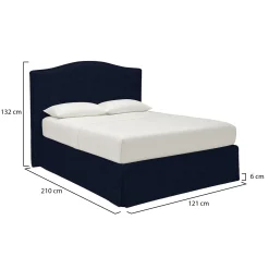 Letto Singolo Viola Scuro Sfoderabile Contenitore, Dimensione Materasso 90x200 cm - Iudica