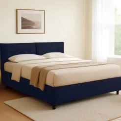 Letto Singolo Viola Scuro Sfoderabile Contenitore, Dimensione Materasso 90x200 cm - Nocara